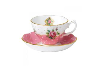 Royal Albert Cheeky Pink Teacup & Saucer Vintage Shape - Gift Boxed