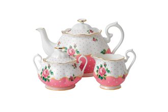 Royal Albert Cheeky Pink Teapot, Sugar and Cream Set Cheeky Pink - 3pc