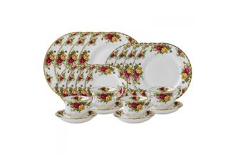 Royal Albert Old Country Roses 20 Piece Set 4x Plate 27cm, 4x Plate 20cm, 4x Plate 16cm & 4x Teacup and Saucer