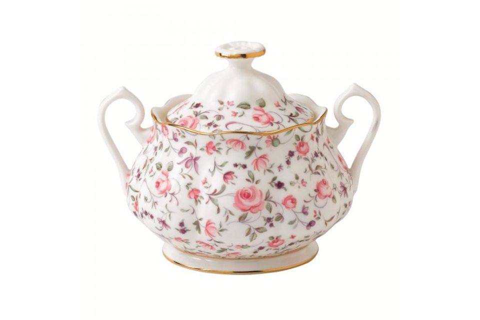 Royal Albert Rose Confetti Sugar Bowl - Lidded (Tea) Vintage