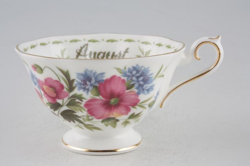 Royal Albert Flower of the Month - Hampton Shape Teacup August - Poppy 4" x 2 3/8"