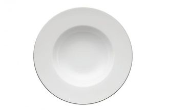 Sell Thomas Medaillon Platinum Band - White with Thin Silver Line Pasta Bowl Rimmed 11 1/4"