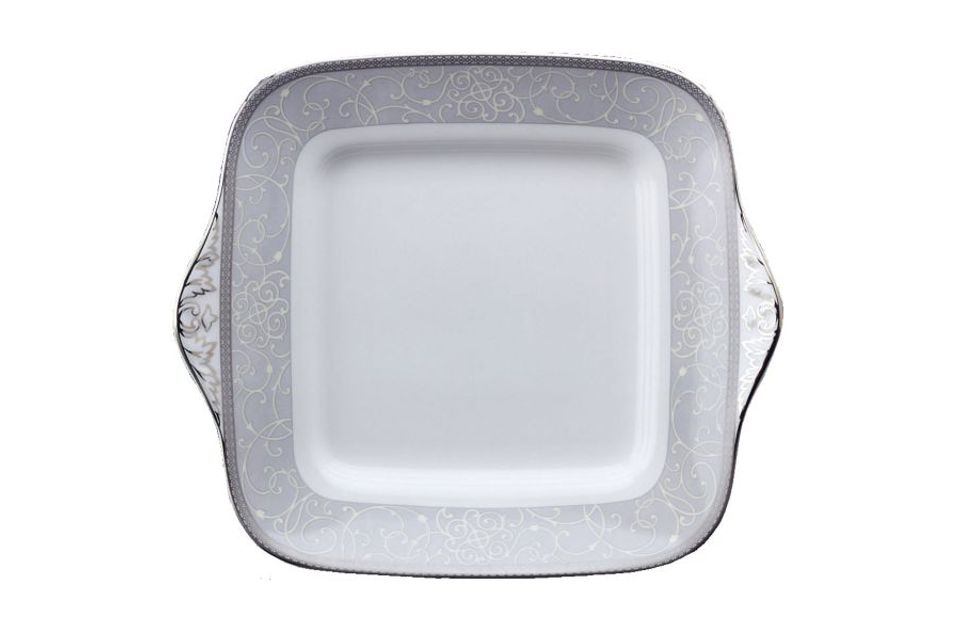 Wedgwood Celestial Platinum Cake Plate Square 10 3/4"