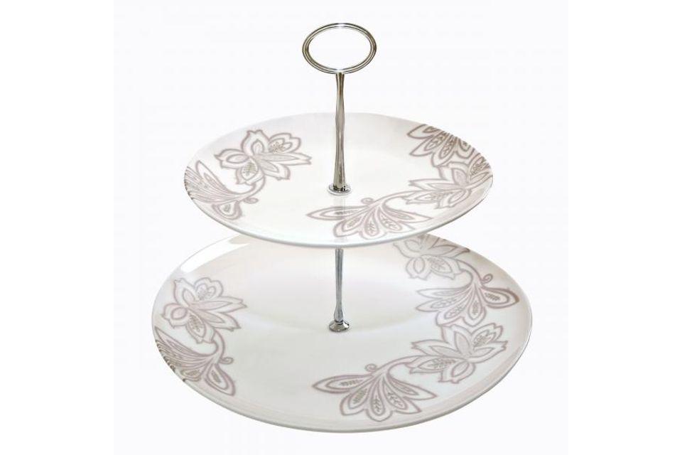 Denby Monsoon Chantilly 2 Tier Cake Stand