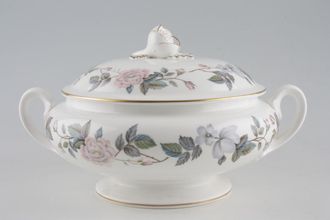 Royal Worcester June Garland Vegetable Tureen with Lid Rounded Handles, Flower on Lid