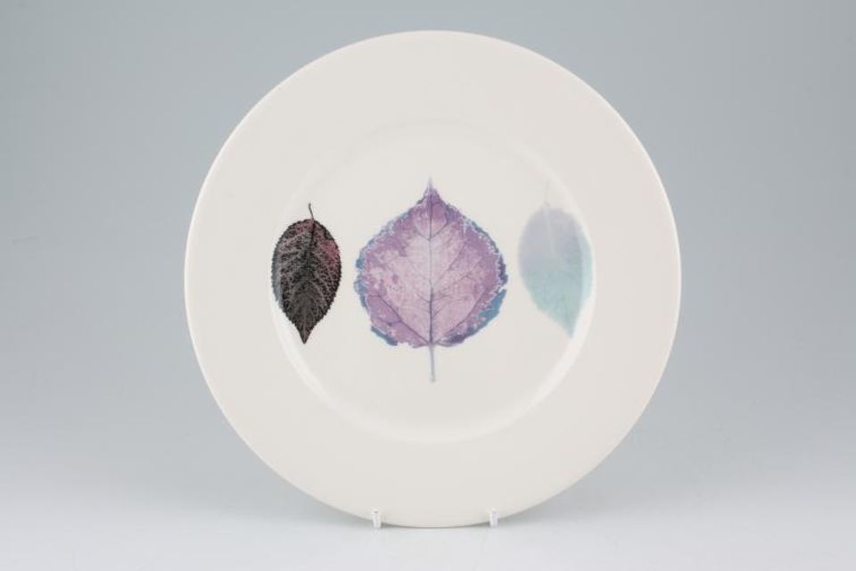 Portmeirion Dusk Breakfast / Lunch Plate 3 leaves - Flat,White Rim 9 1/4"