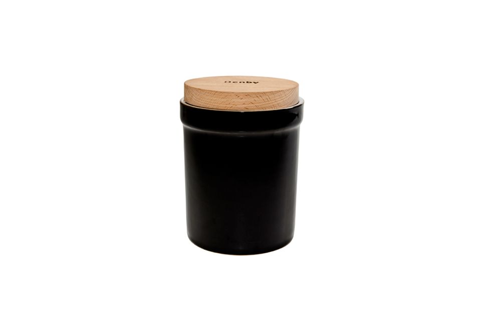 Denby Jet Storage Jar + Lid Black
