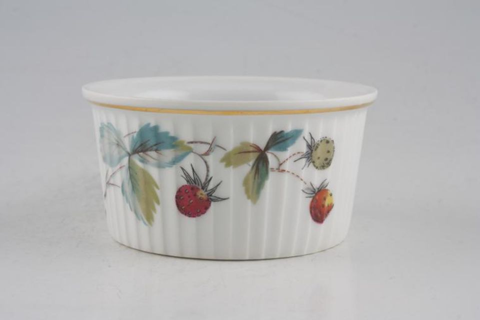 Royal Worcester Strawberry Fair - Gold Edge Porcelain Ramekin Shape 48 Size 00 (Pattern goes to the right)