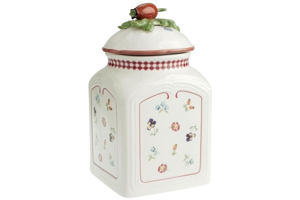 Villeroy & Boch Petite Fleur Storage Jar + Lid Height without lid. Fruit on Lid 7 3/8"