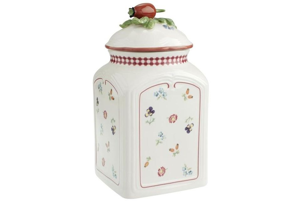 Villeroy & Boch Petite Fleur Storage Jar + Lid Height without lid. Fruit on Lid 8 1/4"