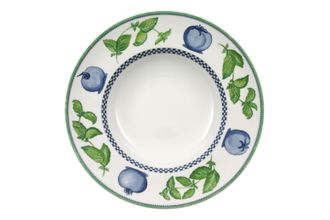 Villeroy & Boch Switch 3 Rimmed Bowl Pasta plate, Blue Tomato & Green Basil on Rim 11 3/4"