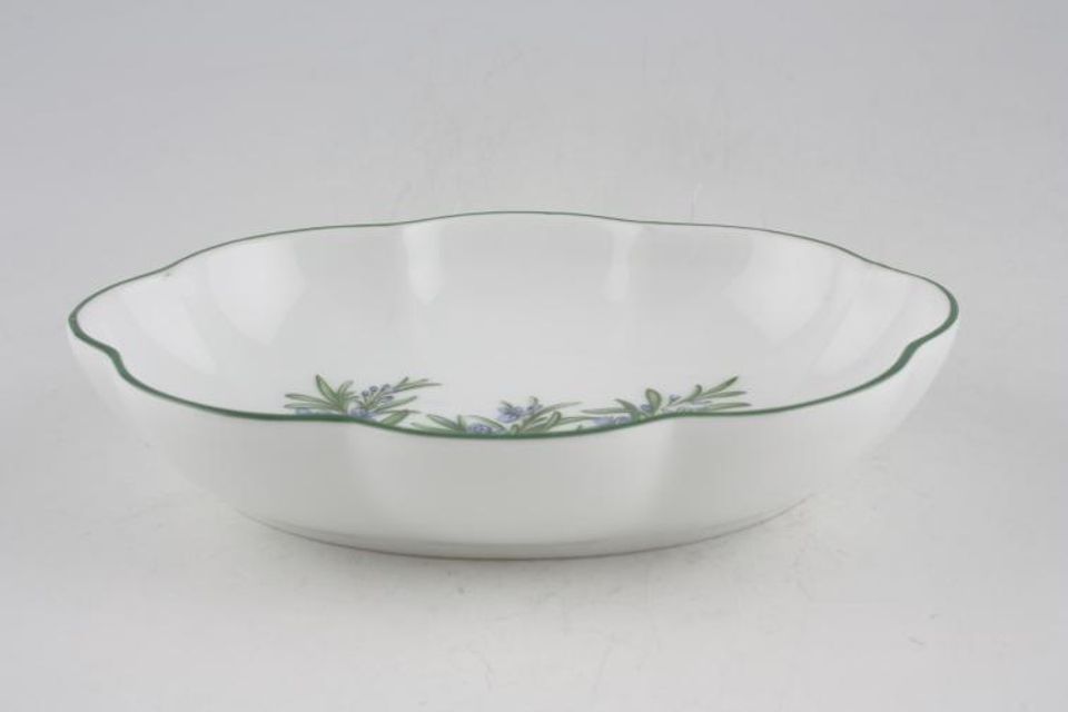 Royal Worcester Worcester Herbs Serving Dish Oval Scalloped, Rosemary 6"