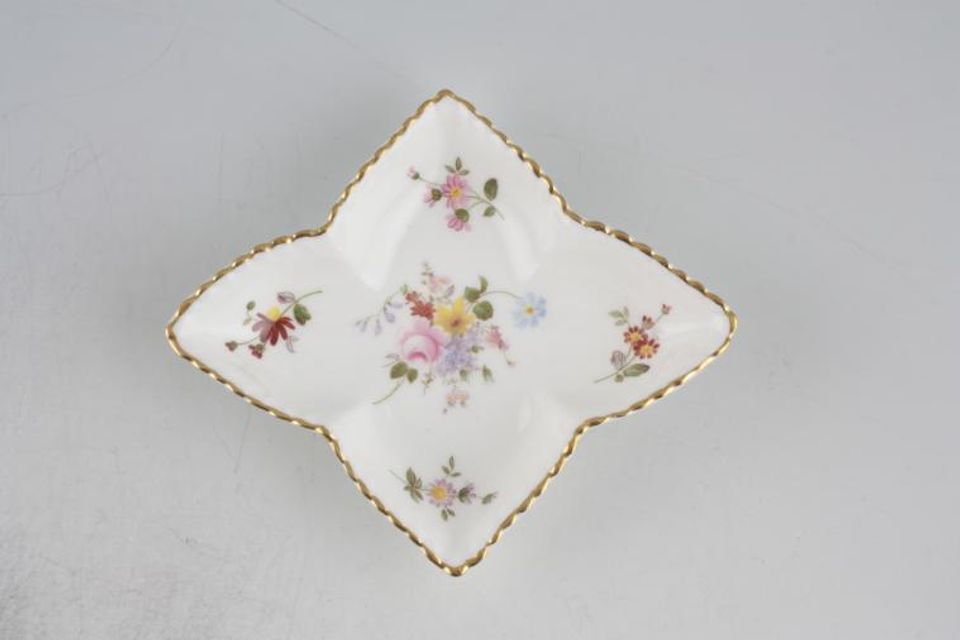 Royal Crown Derby Derby Posies - Various Backstamps Dish (Giftware) Flowers may vary, Four cornered star shape 5 1/4" x 4 1/2"