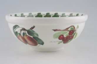 Portmeirion Pomona Serving Bowl Various Fruits on outer, Princess Of Orange Pear and leaves Inside 7 7/8"