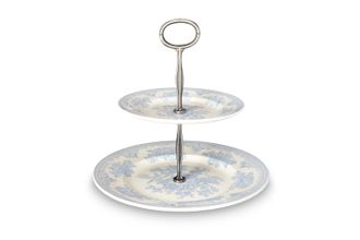 Burleigh Blue Asiatic Pheasants 2 Tier Cake Stand