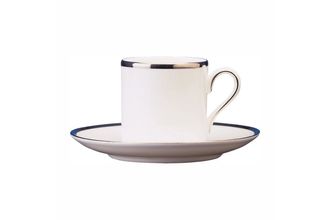 Wedgwood Sterling - White with Silver Band Coffee Saucer Bond