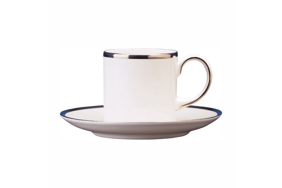 Wedgwood Sterling - White with Silver Band Coffee Saucer For Larger Can