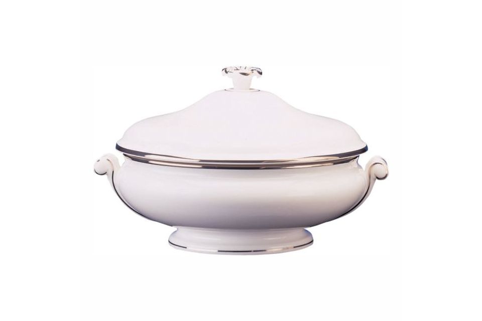 Wedgwood Sterling - White with Silver Band Vegetable Tureen with Lid