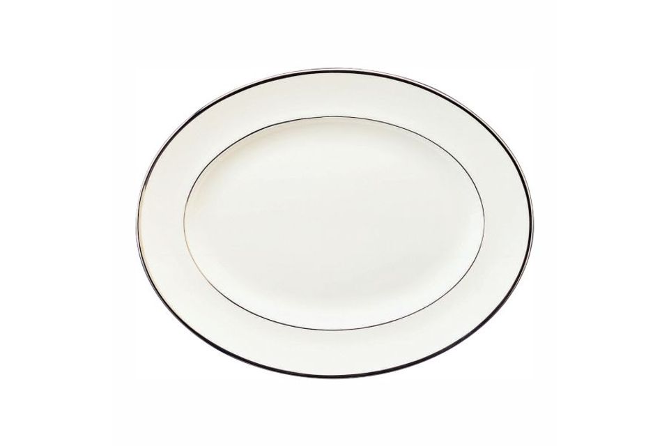 Wedgwood Sterling - White with Silver Band Oval Plate
