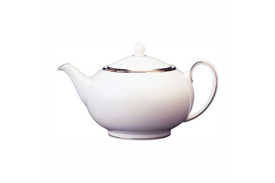 Wedgwood Sterling - White with Silver Band Teapot