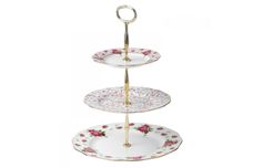 Royal Albert New Country Roses White 3 Tier Cake Stand Boxed thumb 1