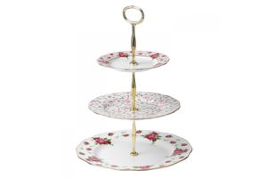 Royal Albert New Country Roses White 3 Tier Cake Stand