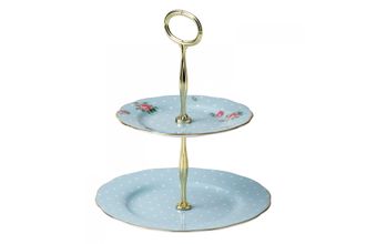 Sell Royal Albert Polka Blue 2 Tier Cake Stand Boxed