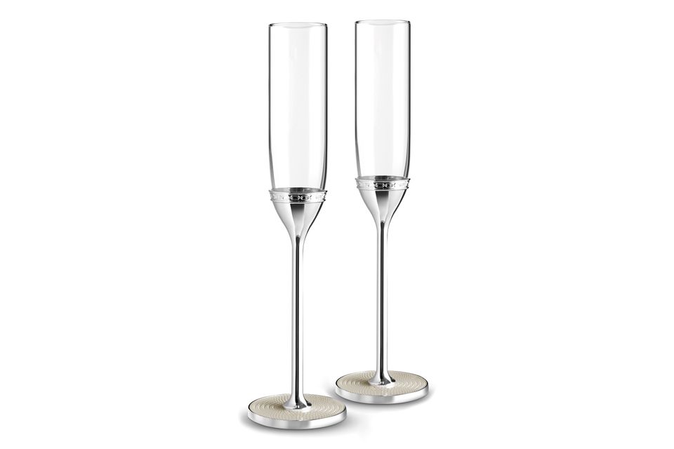 Vera Wang for Wedgwood With Love Nouveau Toasting Flute Pair Pearl