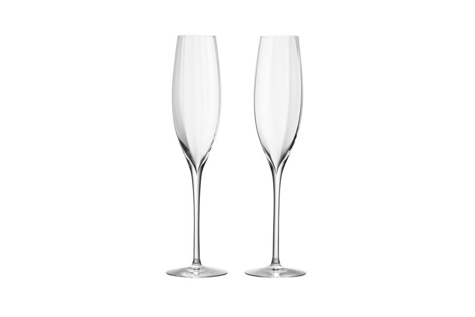 Waterford Elegance Pair of Flutes Optic Classic Champagne Flute