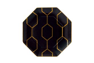 Wedgwood Gio Gold Side Plate Gift Boxed - Black Octagonal 23cm