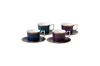 Wedgwood Byzance Set of 4 Espresso Cups & Saucers