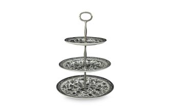 Sell Burleigh Black Regal Peacock 3 Tier Cake Stand