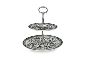 Sell Burleigh Black Regal Peacock 2 Tier Cake Stand