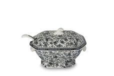 Burleigh Black Regal Peacock Soup Tureen + Lid With Ladle thumb 2