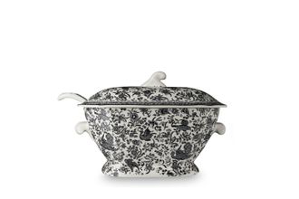 Sell Burleigh Black Regal Peacock Soup Tureen + Lid With Ladle