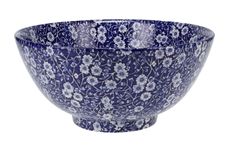 Burleigh Blue Calico Large Footed Bowl Large Chinese Bowl 28cm thumb 1