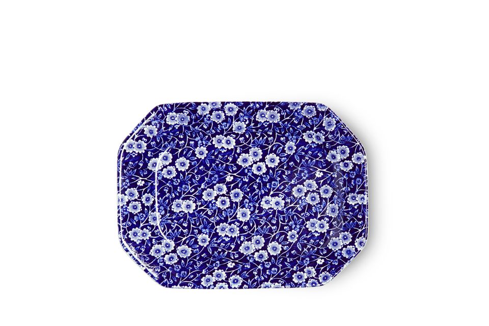 Burleigh Blue Calico Rectangular Platter 10"