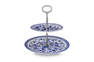 Sell Burleigh Blue Regal Peacock 2 Tier Cake Stand