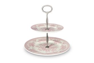 Burleigh Pink Asiatic Pheasant 2 Tier Cake Stand