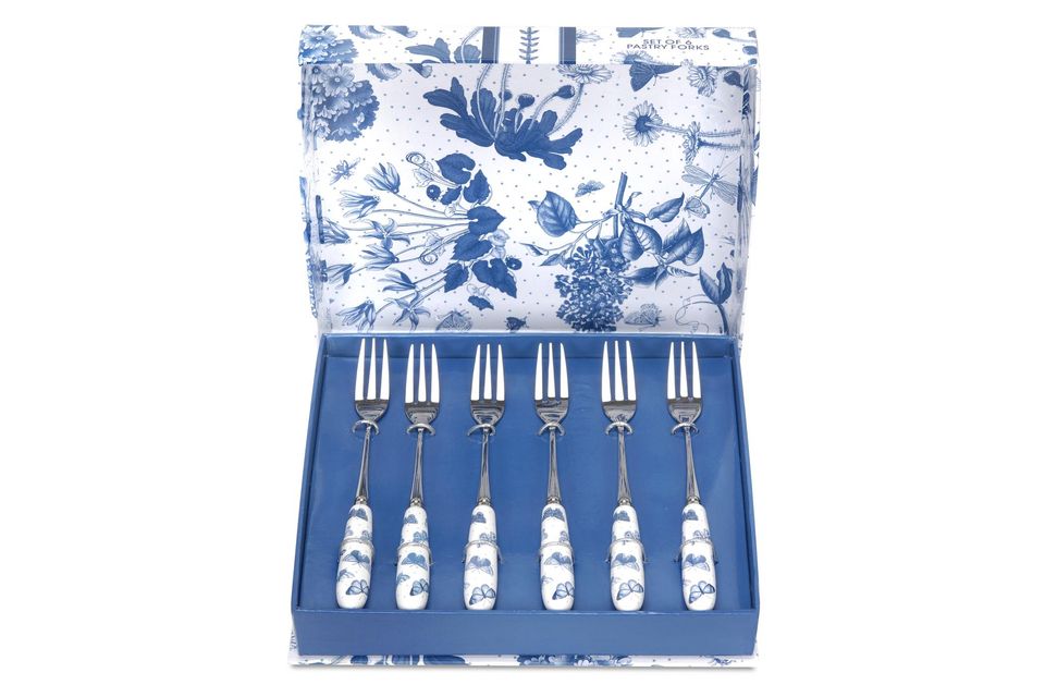 Portmeirion Botanic Blue Pastry Fork Set Set of 6