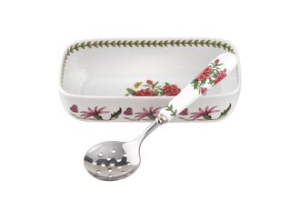Portmeirion Botanic Garden Cranberry Dish with Slotted Spoon