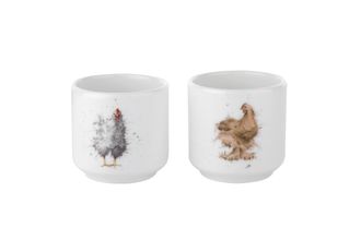 Royal Worcester Wrendale Designs Set of Egg Cups Set of 2, Chickens