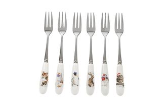 Royal Worcester Wrendale Designs Pastry Fork Set of 6 Set of 6 - Christmas Designs - Red Box