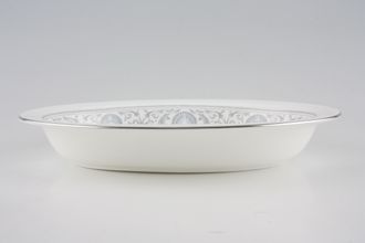 Sell Wedgwood Dolphins White Vegetable Dish (Open) Silver edge, Flat Rim,. Sizes may vary slightly. 10 1/4"