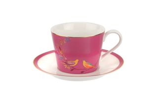 Sara Miller London for Portmeirion Chelsea Collection Teacup & Saucer Pink 0.2l