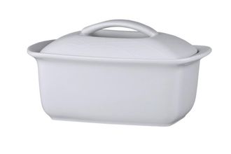 Jamie Oliver for Churchill White on White Butter Dish + Lid Butter Buddy - may have Queens backstamp