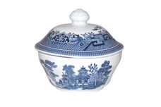 Churchill Blue Willow Sugar Bowl - Lidded (Tea) Knob design may vary. thumb 1