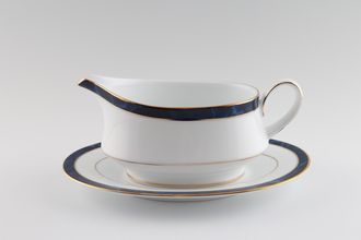 Noritake Marble Blue ( Ana ) Sauce Boat and Stand