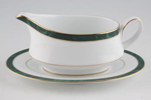 Noritake Marble Green Sauce Boat and Stand