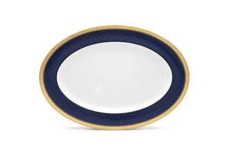 Noritake Odessa Cobalt Gold Oval Platter 41.8cm